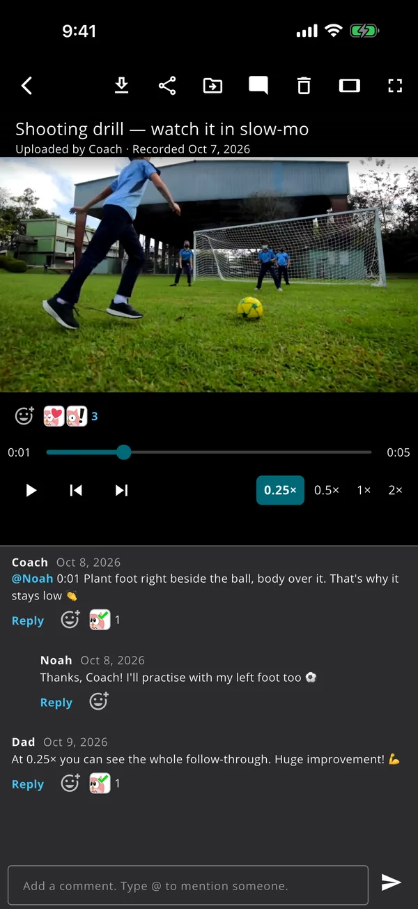 Slow motion and comments